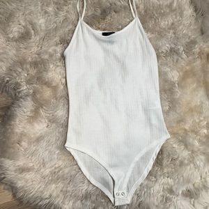 F21 white tank leotard onesie new size M